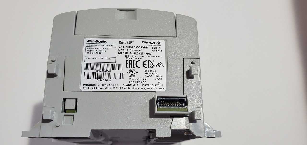 Allen Bradley Micro 850  2080-LC50-24QBB PLC - AUTOMATION & CONTROLS