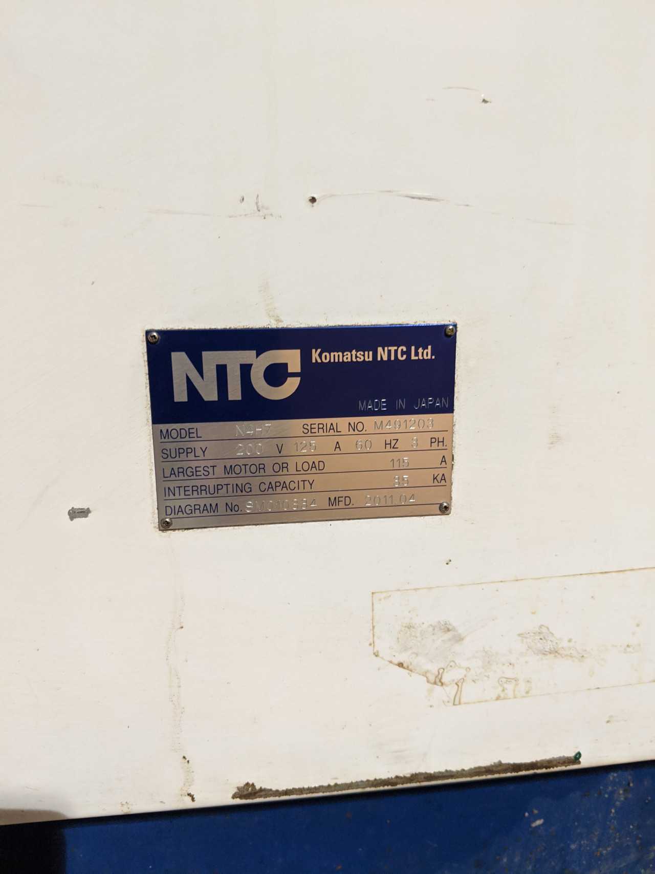 2011 KOMATSU NTC LTD N4H7 MACHINING CENTER - CNC MACHINING CENTERS