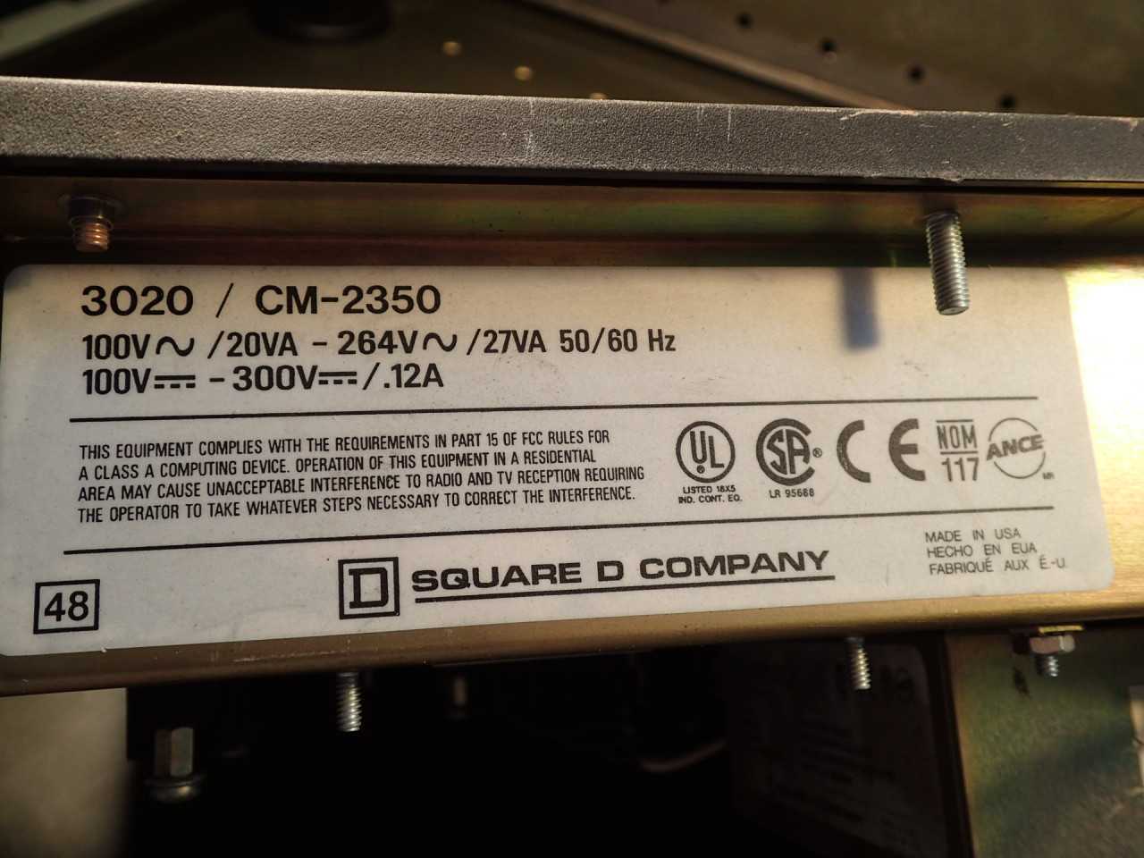 Square D PowerLogic 3020-CM-2350 Circuit Monitor w/ 63230-204-81 C2 Power Module - AUTOMATION & CONTROLS