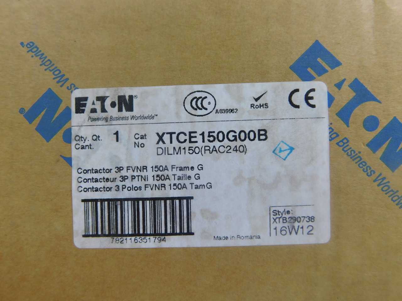 Quantity of 3x XTCE150G00B Contactors - CONTACTORS