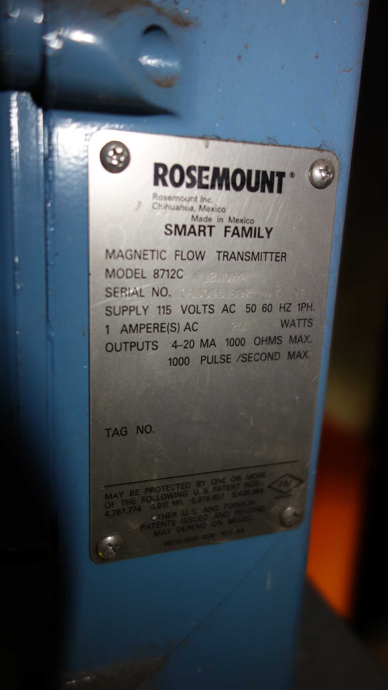 LOT OF 2  ROSEMOUNT FLOWMETERS, 8705FSA, 8712C - INSTRUMENTATION
