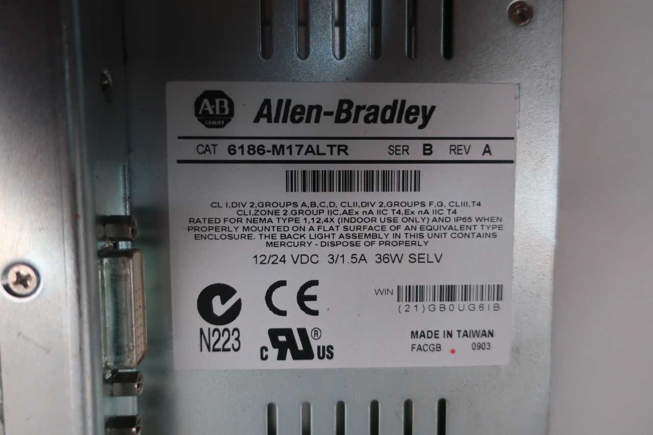 ALLEN BRADLEY 6186-M17ALTR VERSAVIEW 1700M REV A - AUTOMATION & CONTROLS