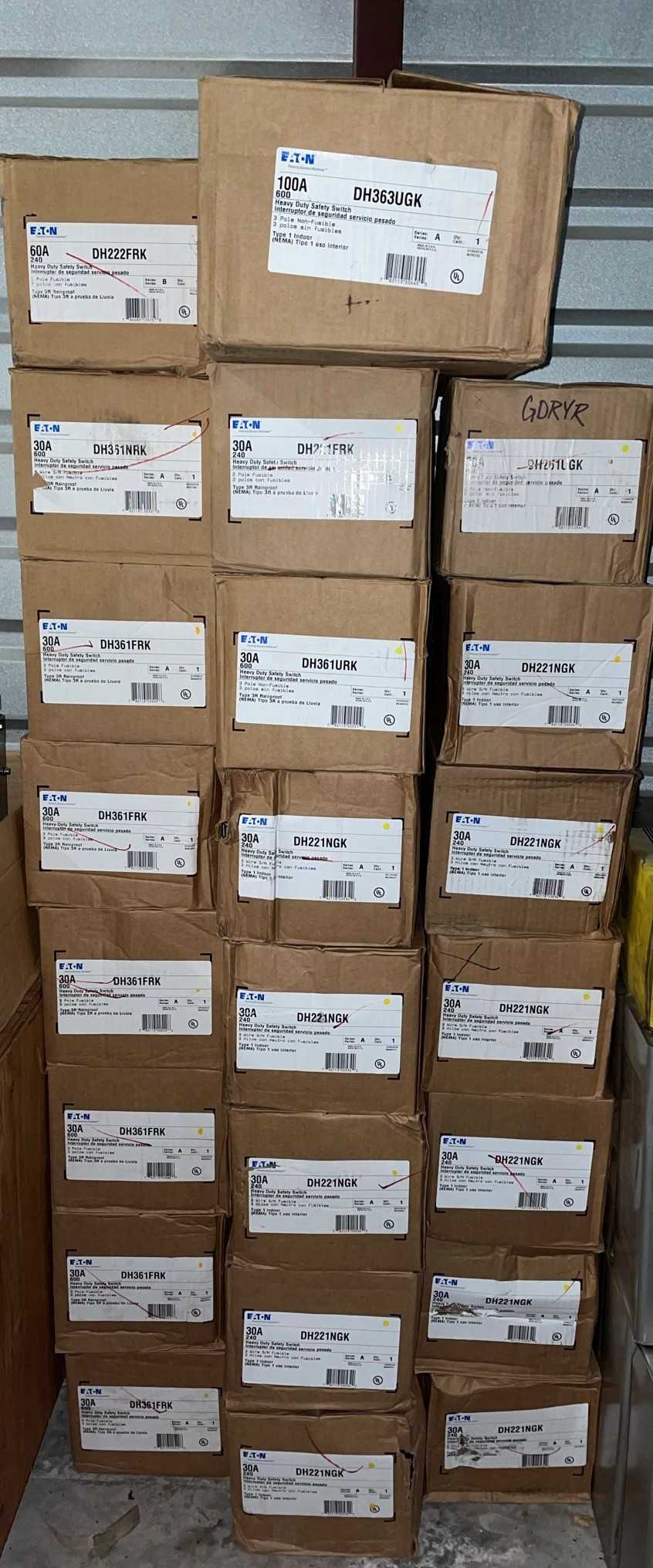 New - Lot of 23 - Eaton Safety Switch Enclosures - SWITCHGEAR