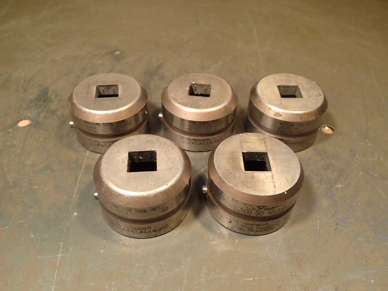 5 Pc Lot Wilson Tool 1/2" Metal Punch Press Dies: .500 +.012, +.032 x2, +.045 x2 - MACHINING ACCESSORIES & TOOLING