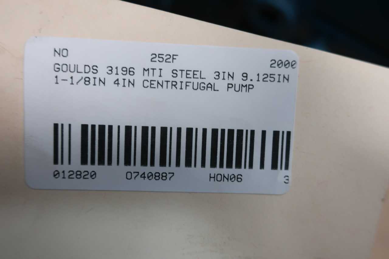 GOULDS 3196 MTI 3X4-10 IRON 3IN 10IN 1-1/8IN 4IN CENTRIFUGAL PUMP - CENTRIFUGAL PUMP