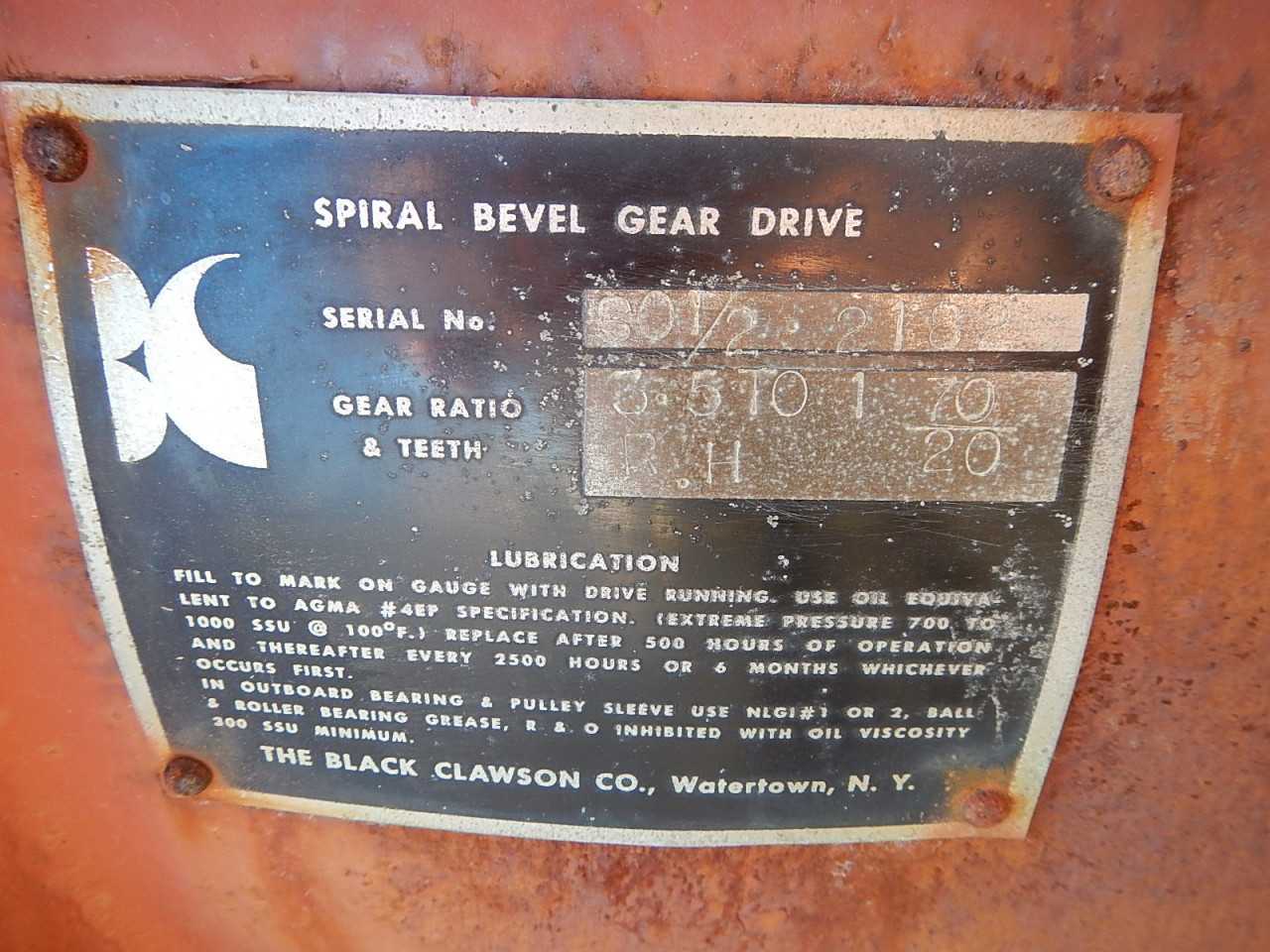 Black Clawson Spiral Bevel Gear Drive - GEAR REDUCERS