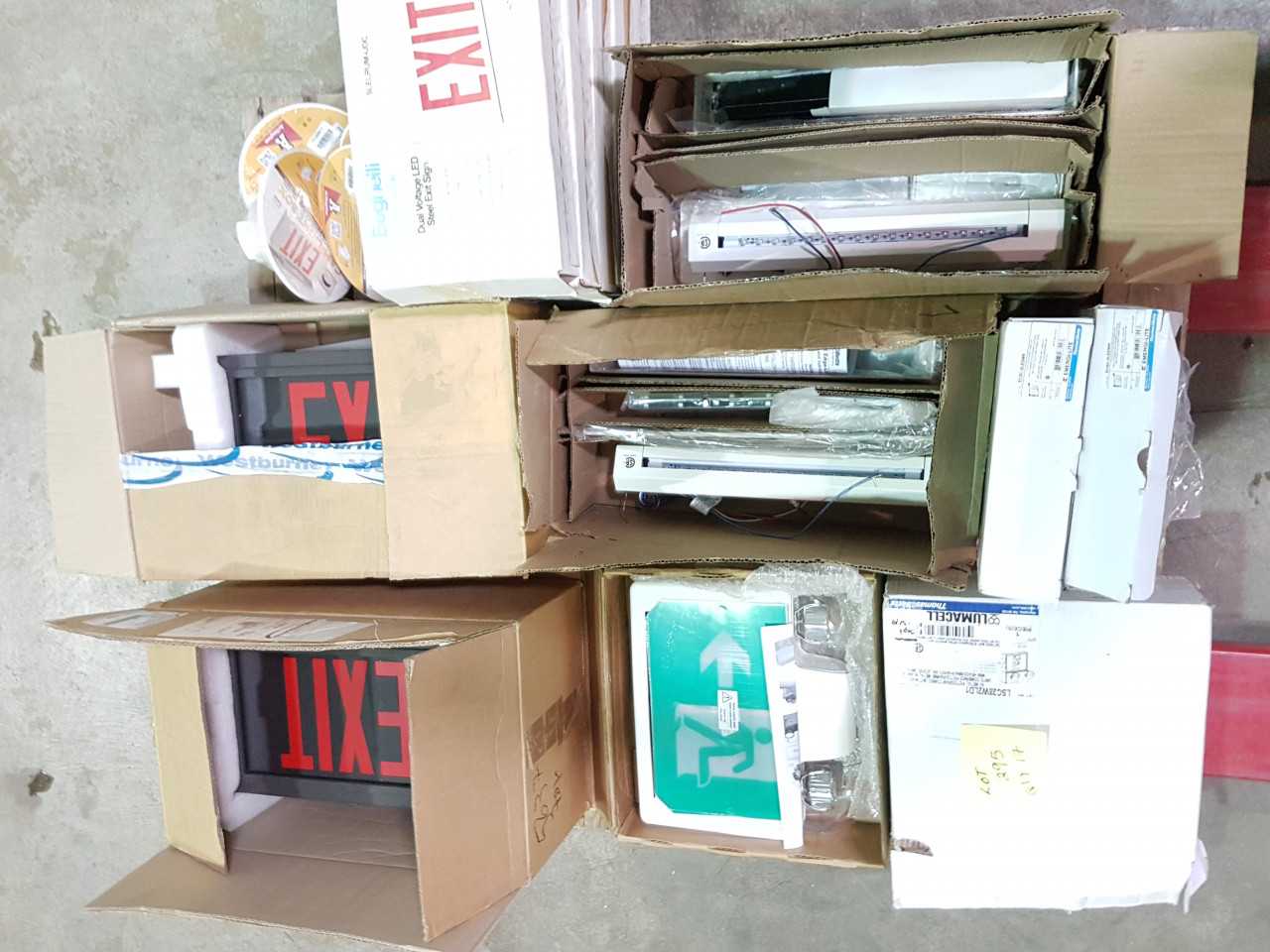 EATON SAFETY AND EMERGENCY LIGHT AND EXIT SIGNS QTY 17 - SAFETY SWITCH