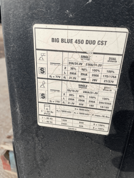 Miller Big Blue 450 Duo CST Welder - WELDING EQUIPMENT