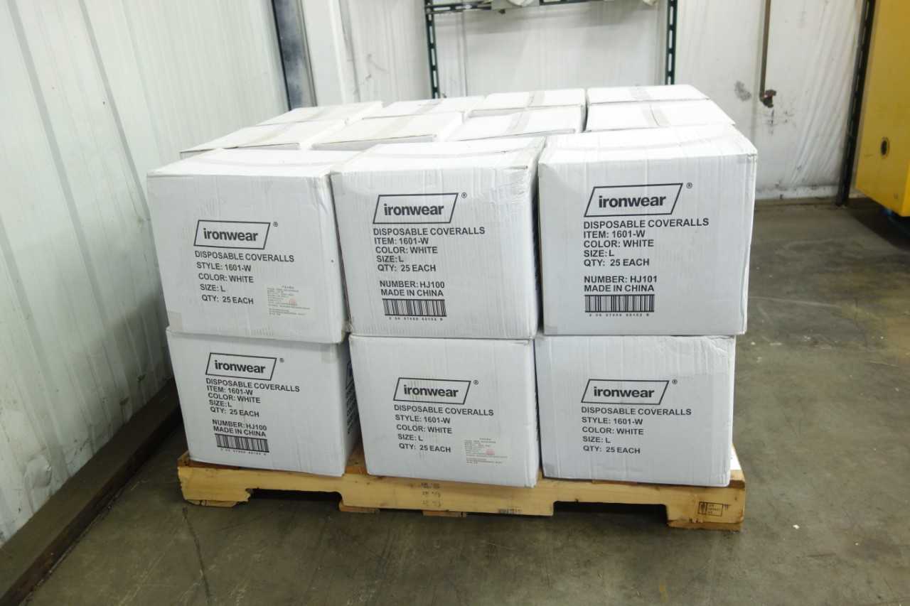 PALLET OF IRONWEAR 1601-W DISPOSABLE COVERALLS - SAFETY EQUIPMENT