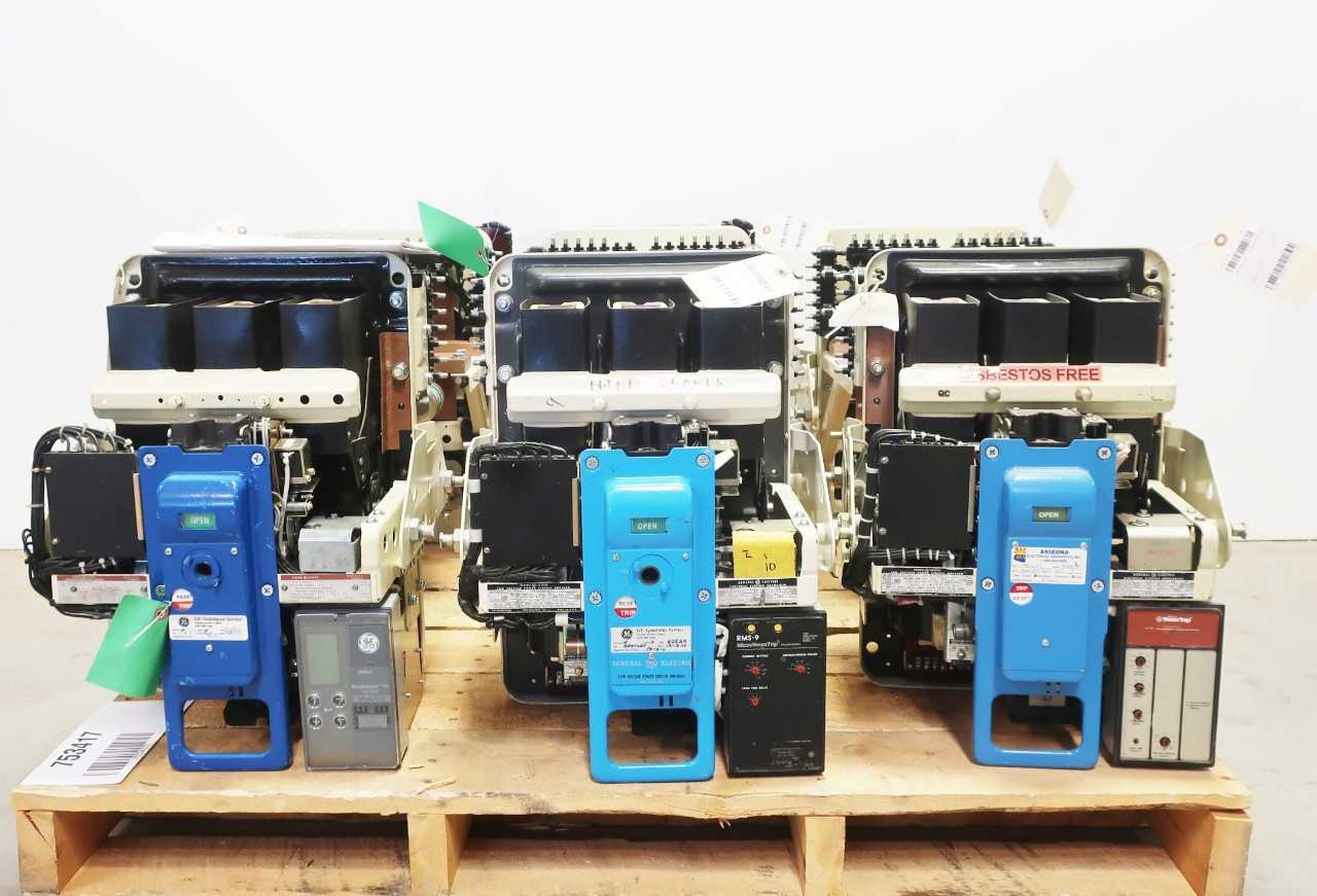LOT OF 6 GE AK-25 LOW VOLTAGE POWER CIRCUIT BREAKERS 600A - CIRCUIT BREAKERS