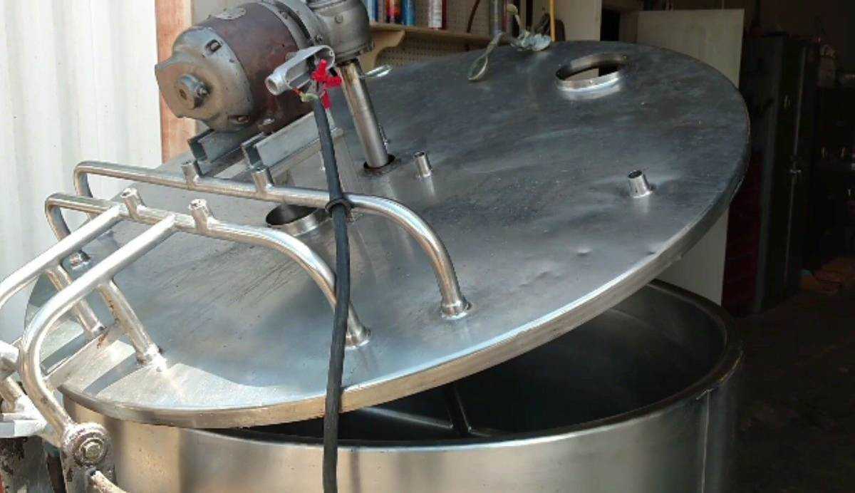 250 Gal Mix Tank Cooking Steam Kettle Floor Standing Stainless Steel - PROCESS EQUIPMENT