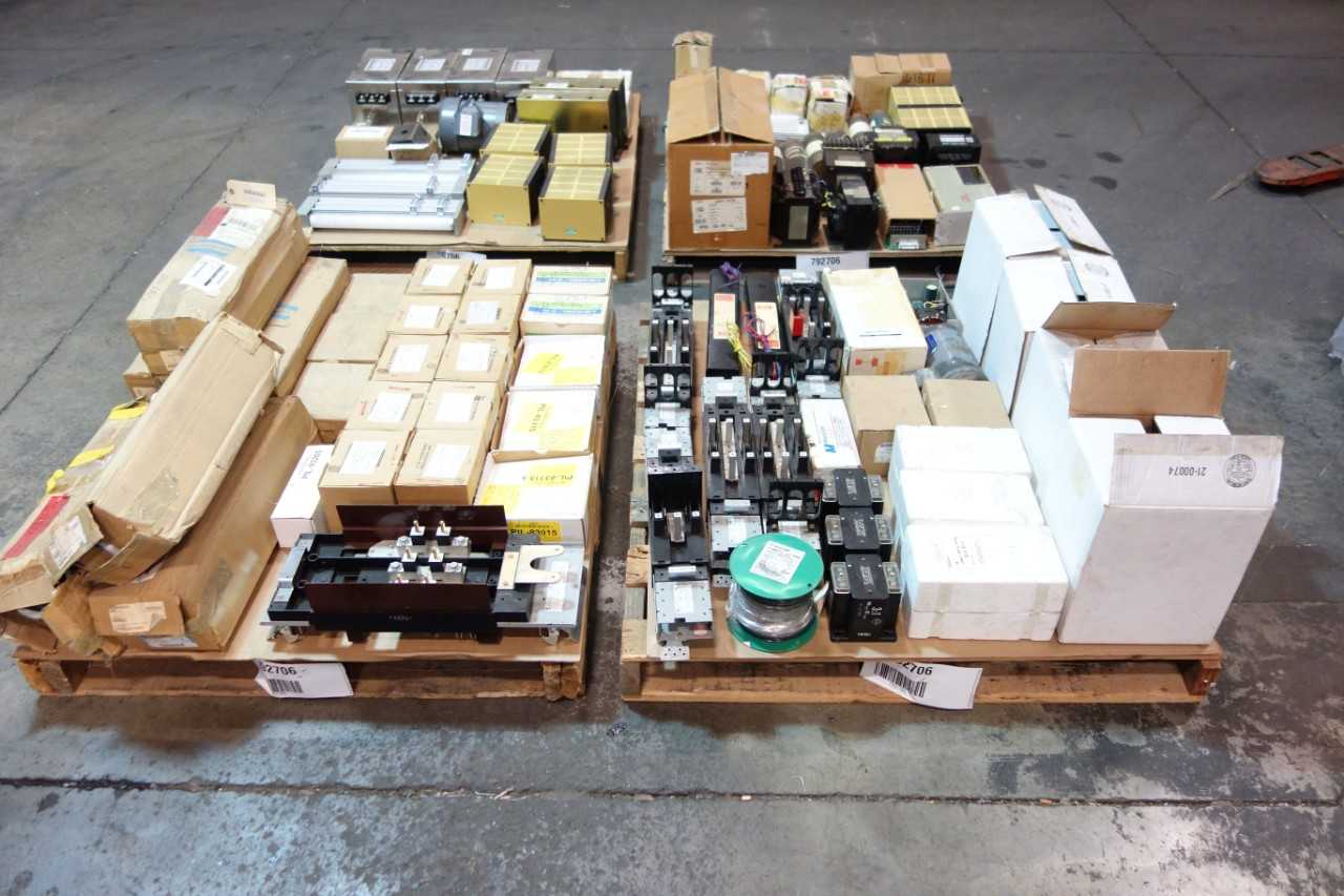 4 PALLETS OF ASSORTED ELECTRICAL - ELECTRICAL COMPONENTS