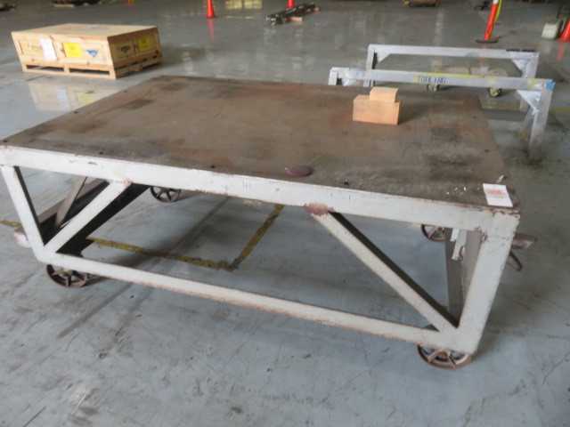 Steel Work Table on Wheels, Aluminum Saw Horses and Step on Wheels, Lot - MISCELLANEOUS