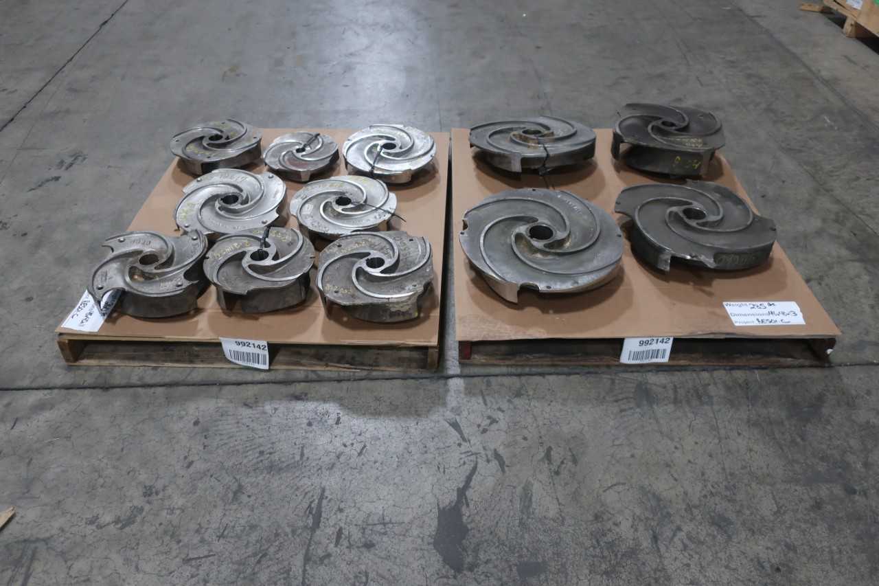 2 PALLETS OF ASSORTED STAINLESS STEEL PUMP IMPELLORS - PUMPS
