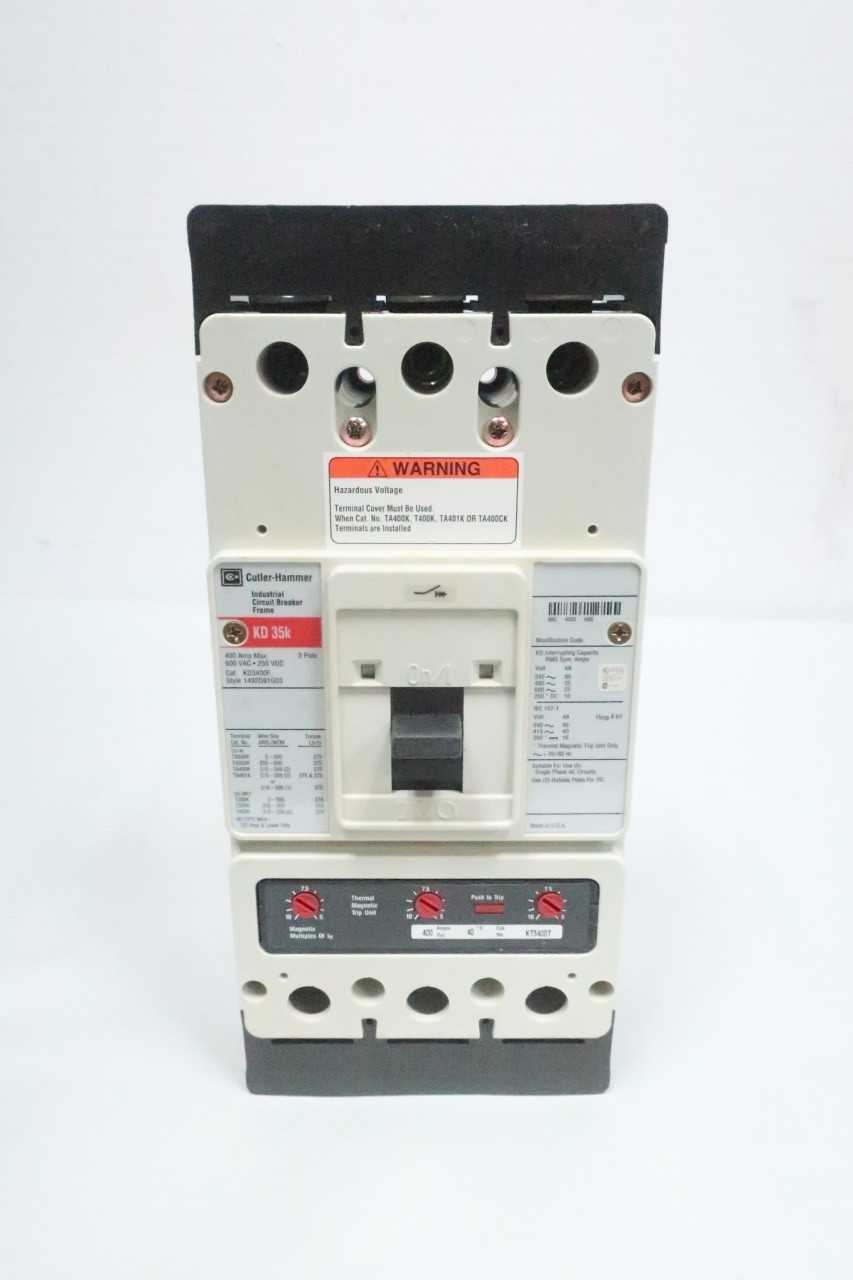CUTLER HAMMER KD3400F 3P 400A AMP 600V-AC CIRCUIT BREAKER - CIRCUIT BREAKERS CUTLER HAMMER KD3400F 3P 400A AMP 600V-AC CIRCUIT BREAKER - CIRCUIT BREAKERS