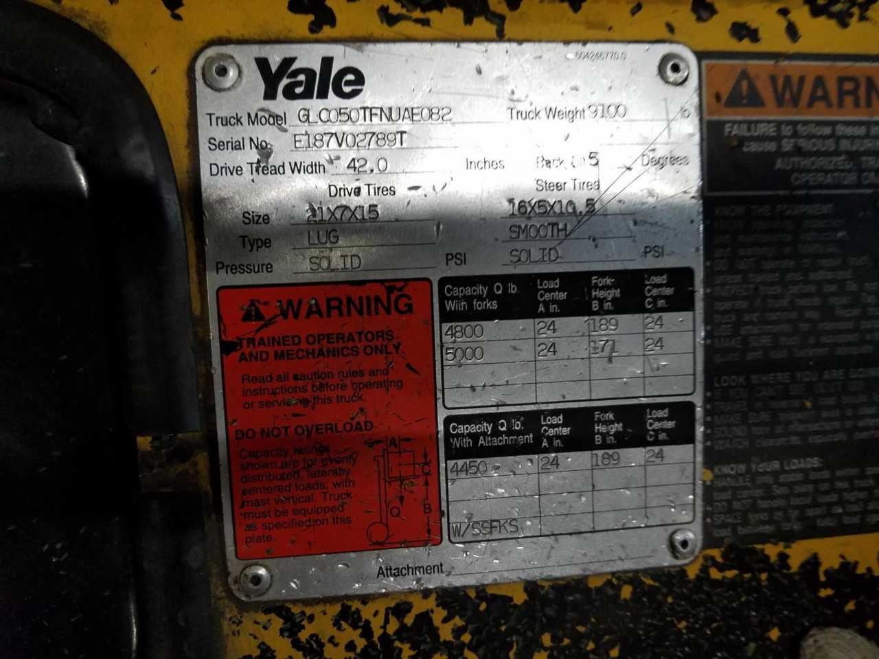 1994 YALE GLC050TFNUAE082 LP sitdown counterbalance, Las Vegas, NV - FORKLIFTS