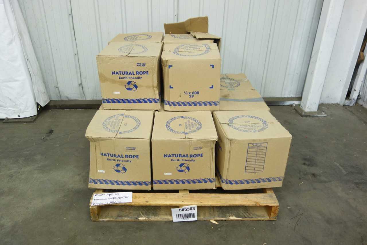 PALLET OF NEW IN BOX NATURAL ROPE - ELECTRICAL COMPONENTS
