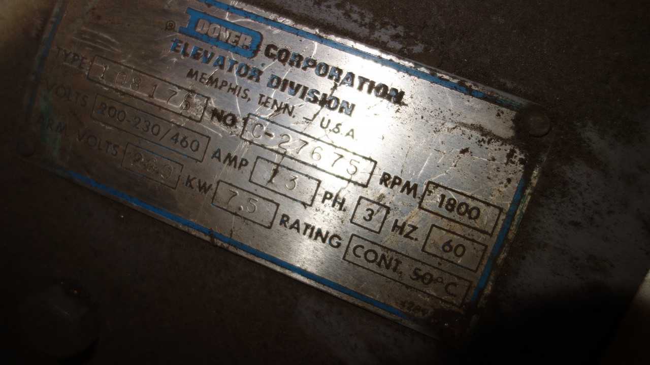 DOVER 108175 7.5KW ELEVATOR MOTOR 1800RPM - ELECTRIC MOTORS