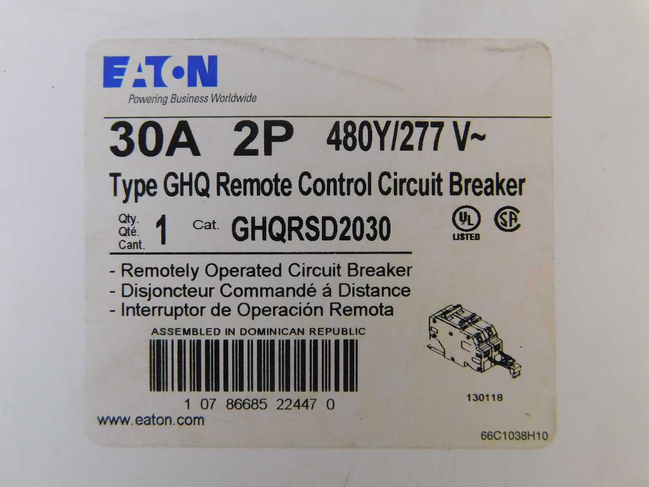 Quantity 4 of Eaton GHQRSD2030 GHQ 2P - CIRCUIT BREAKERS