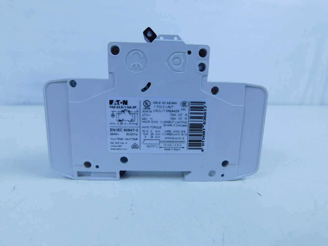 Quantity of 7x FAZ-C0.5/1-NA-SP MCB/Industrials - VALVES