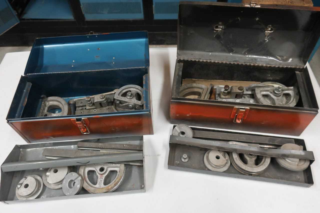 LOT OF 2 ASSORTED PIPE RATCHET BENDER TOOLBOX KIT - HAND TOOLS