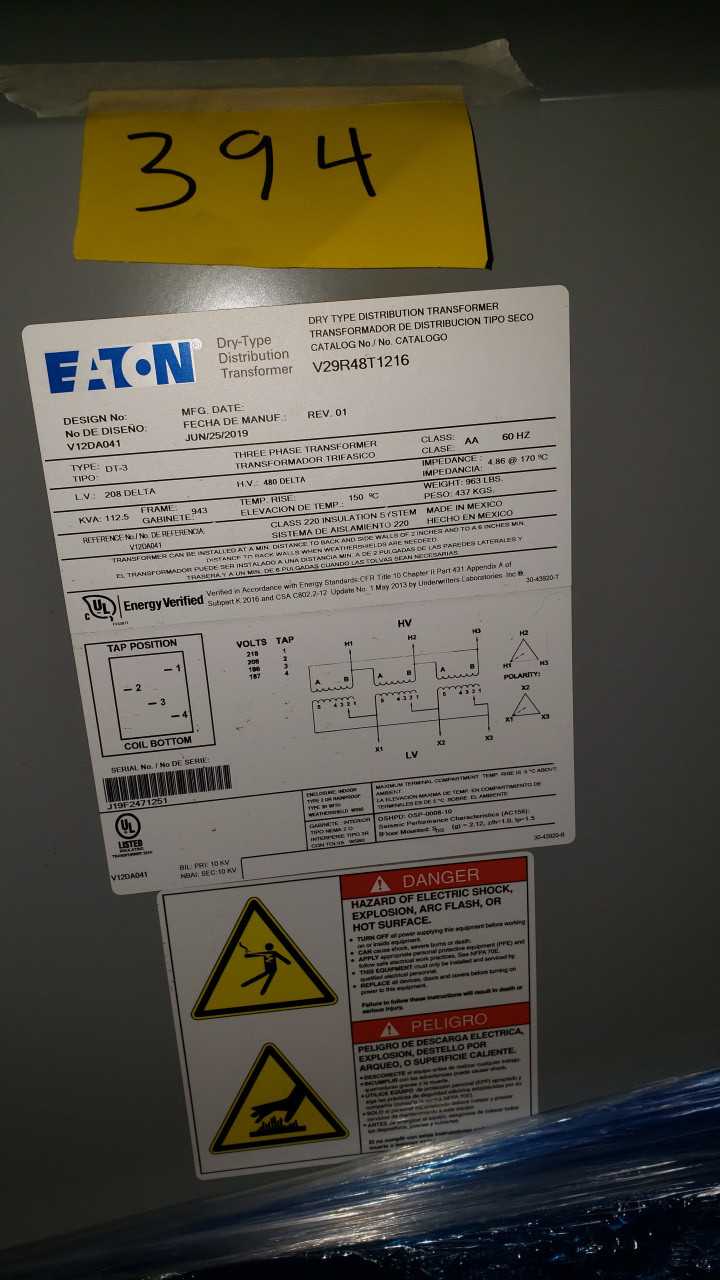 Eaton Dry Type Transformer - CONTROL TRANSFORMERS