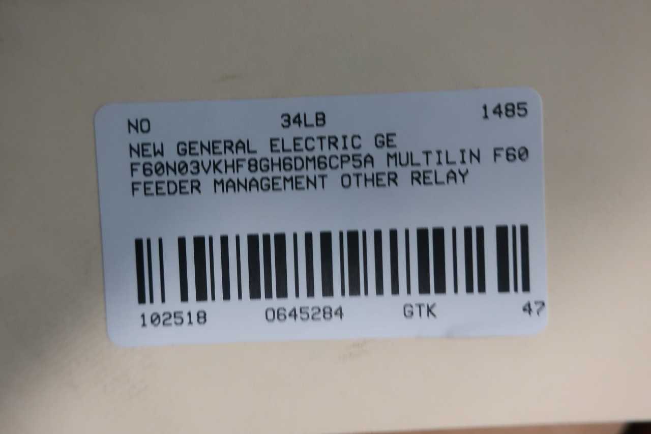 GE F60N03VKHF8GH6DM6CP5A MULTILIN F60 FEEDER MANAGEMENT RELAY - AUTOMATION & CONTROLS