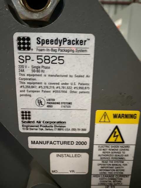Speedy Packer SP-5825 Foam-In-Bag Packaging System 220V Single Phase 24A 50-60 Hz by Sealed Air Corporation - PACKAGING