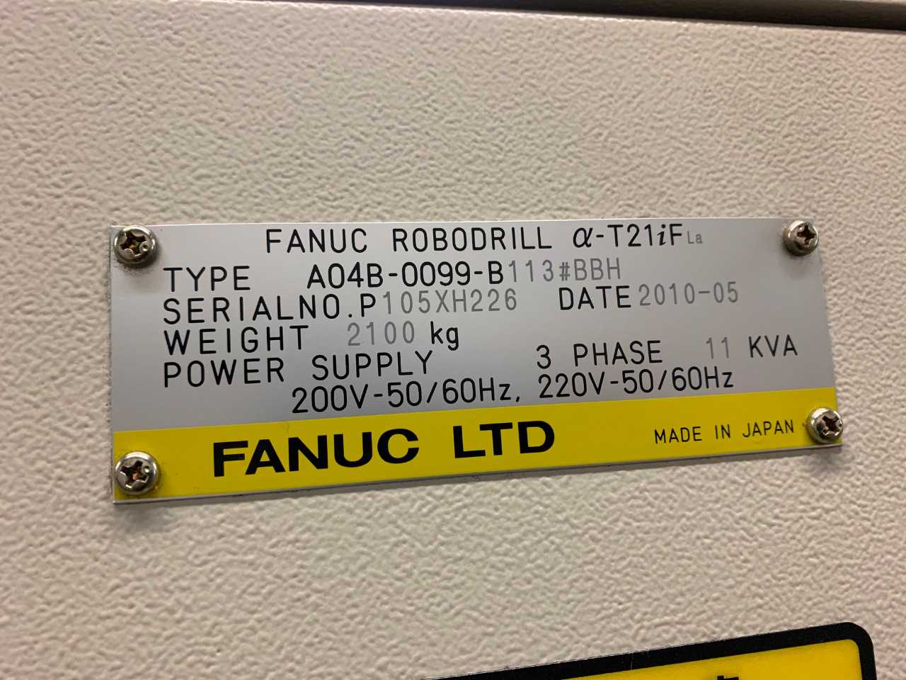 2010 Fanuc RoboDrill A-T21iF Drilling & Tapping Center - CNC MACHINING CENTERS