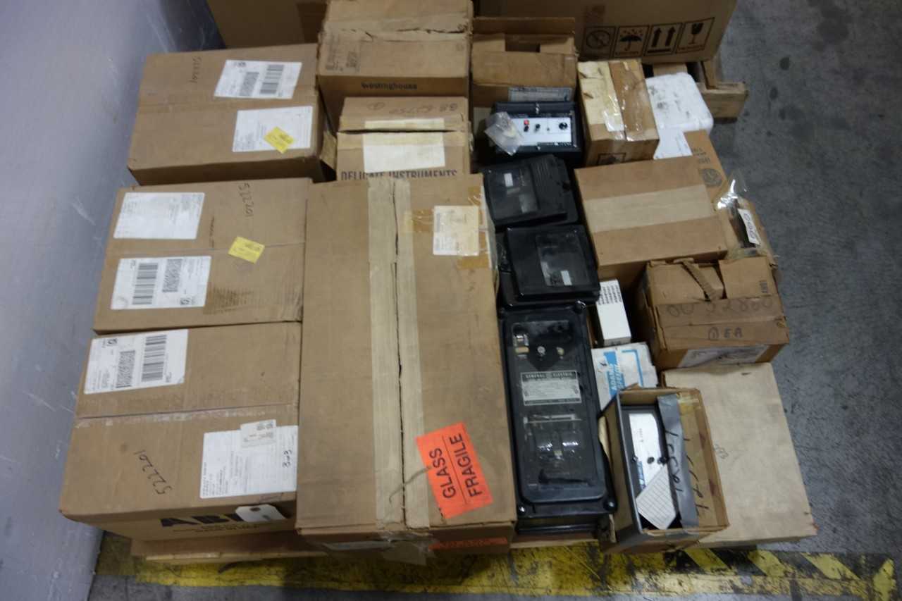 2 PALLETS OF ASSORTED RELAYS, TIMERS , COUNTERS - ELECTRICAL COMPONENTS