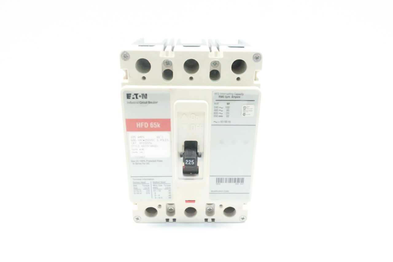 CUTLER HAMMER HFD3225L 3P 225A AMP 600V-AC MOLDED CASE CIRCUIT BREAKER - CIRCUIT BREAKERS