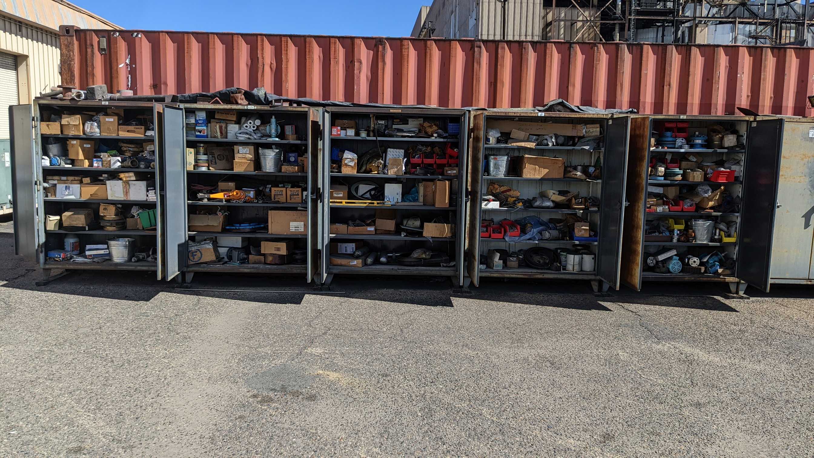 LOT OF FIVE CABINETS WITH CONTENTS - INDUSTRIAL PARTS