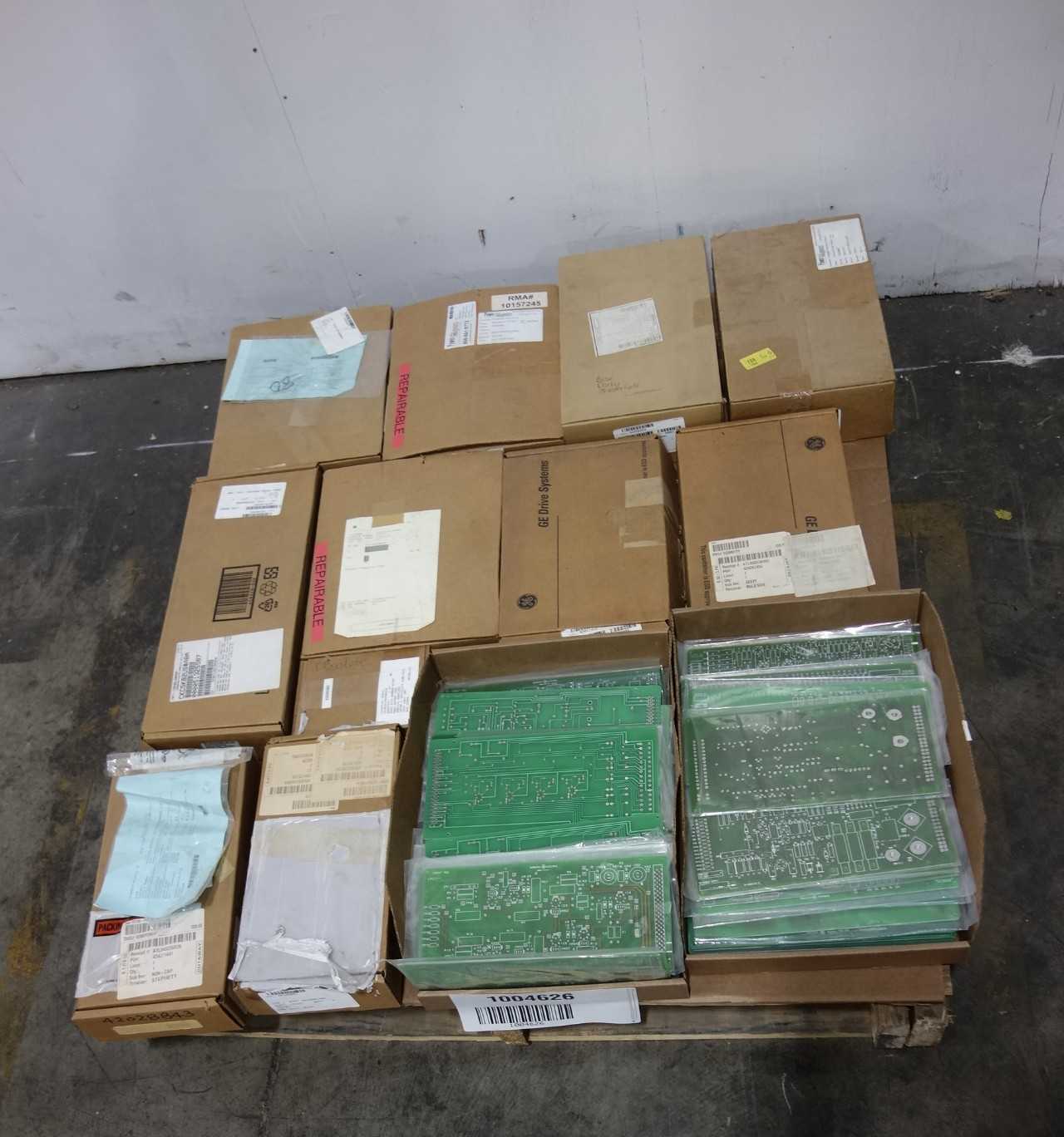 PALLET OF ASSORTED GENERAL ELECTRIC GE PBC CIRCUIT BOARDS - AUTOMATION & CONTROLS