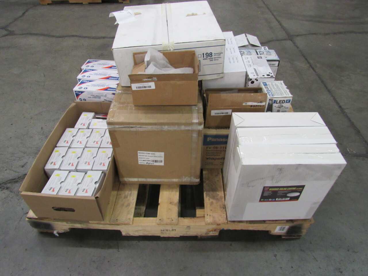 Pallet of 48x Assorted Lights, LEDs, Heaters & Electric Fans - LIGHTING
