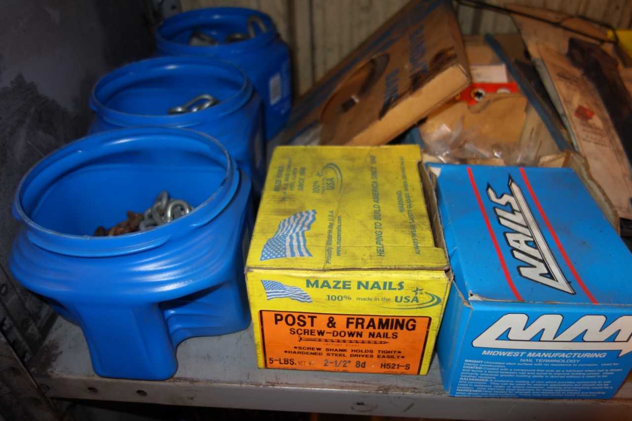 CONTENTS OF SHELVING, ASSORTED HARDWARE - SHELVING