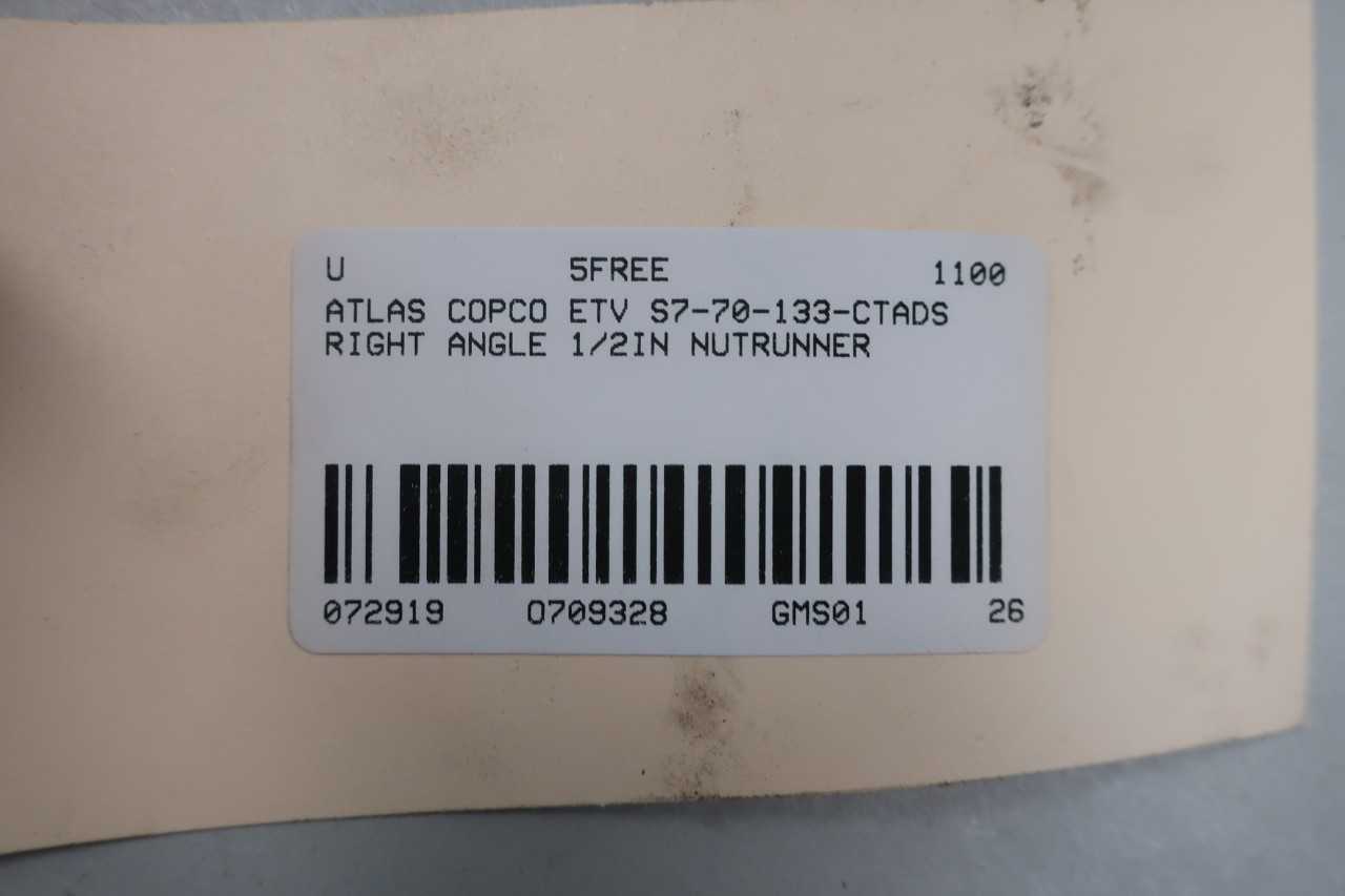 ATLAS COPCO ETV S7-70-13-CTADS RIGHT ANGLE 1/2IN NUTRUNNER - ELECTRIC POWER TOOLS