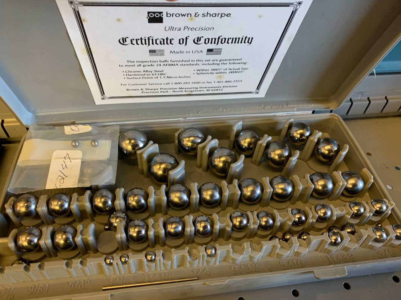 Brown & Sharpe Inspection Balls - PROCESS EQUIPMENT