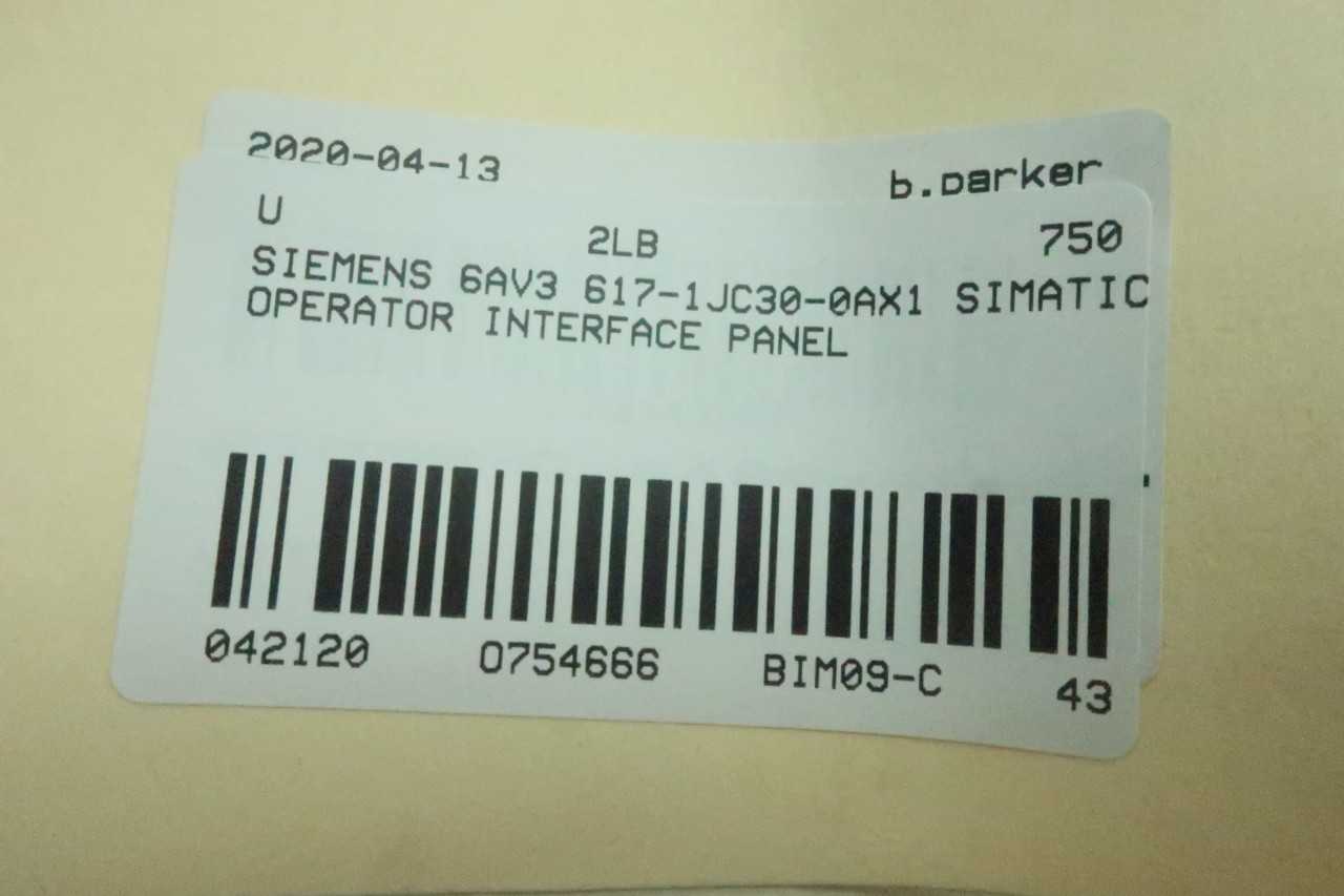 SIEMENS 6AV3 6171JC300AX1 SIMATIC OPERATOR INTERFACE PANEL - AUTOMATION & CONTROLS