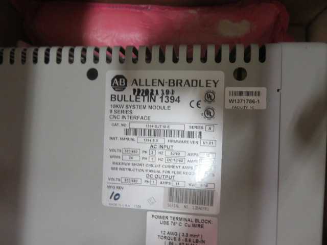 Allen Bradley 9 Series CNC Interface - MISCELLANEOUS