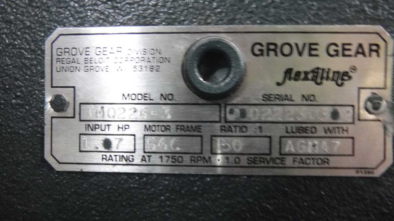 New 1 HP 1745 RPM 56C Frame Grove Toshiba Gear Motor Model B0014FLC2A0Z - ELECTRIC MOTORS