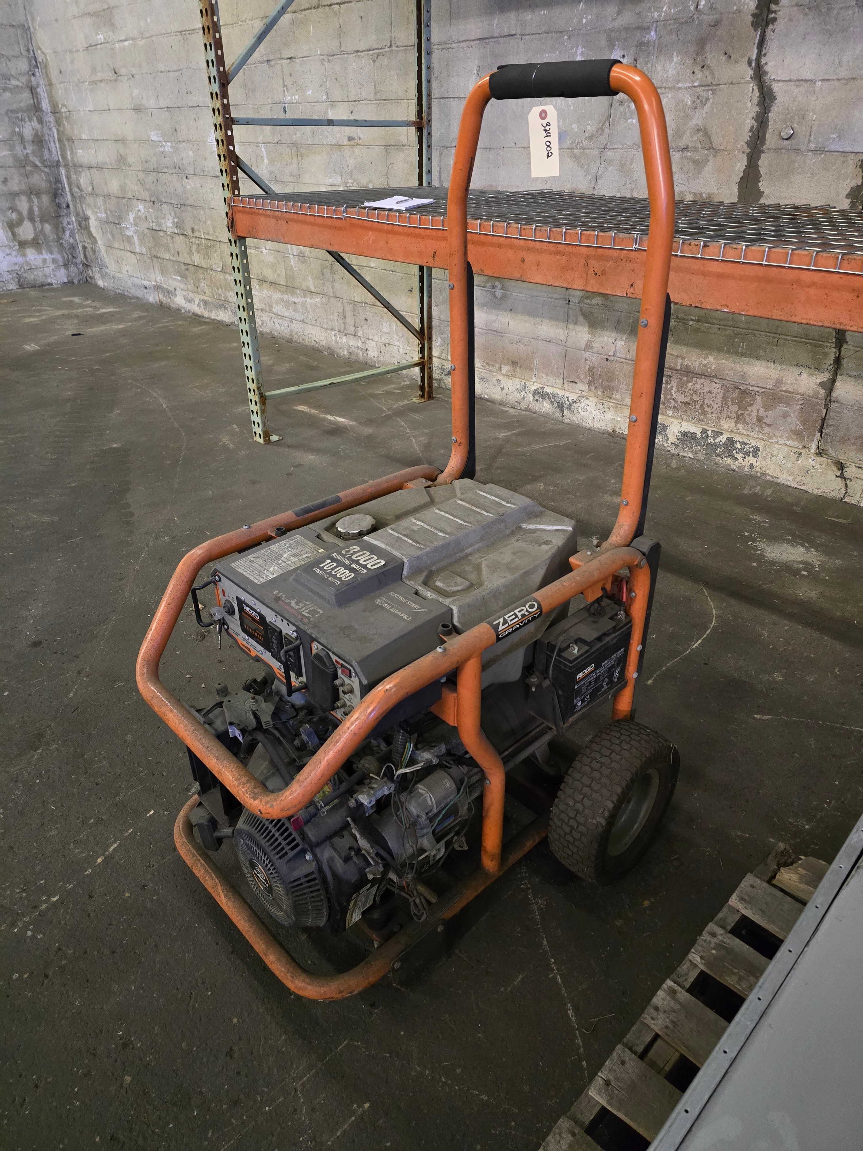 RIDGID 8000 WATT GASOLINE POWERED GENERATOR - CONSTRUCTION EQUIPMENT