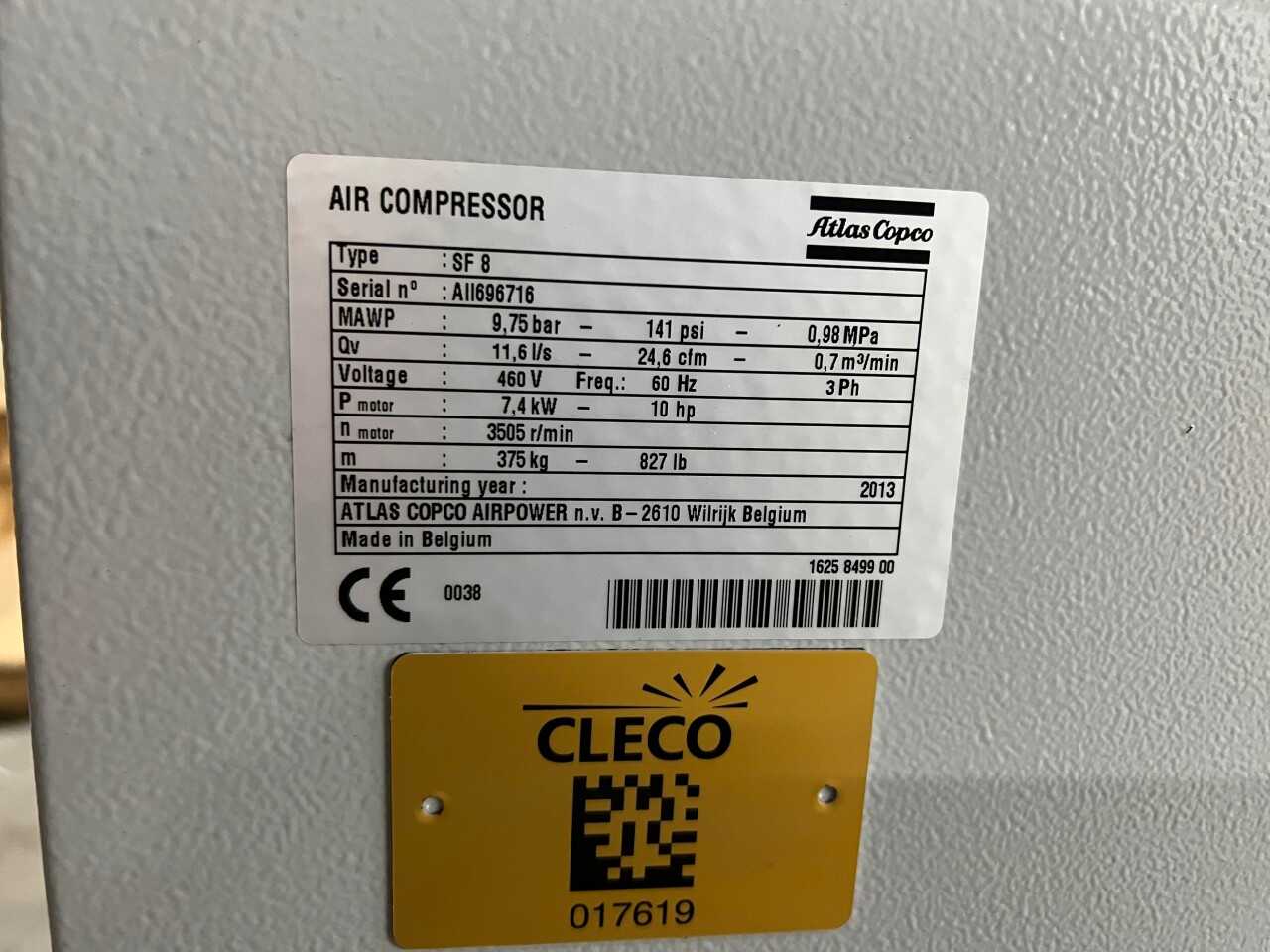 Atlas Copco SF8 rotary scroll air compressor - AIR COMPRESSORS