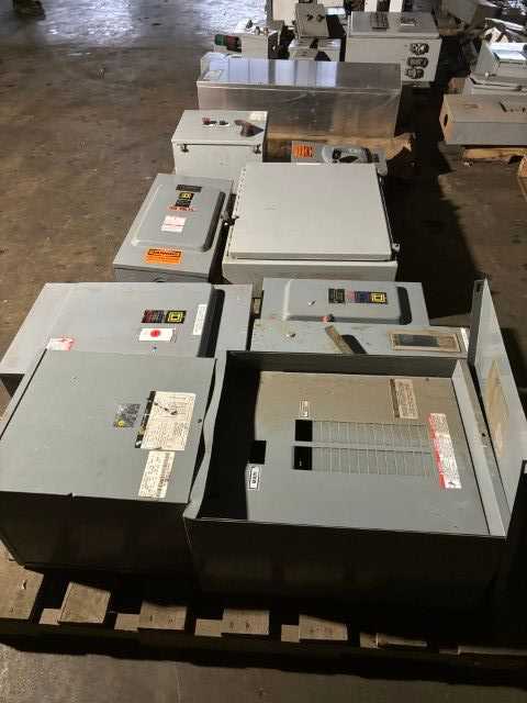 Bulk Lot of Square D Electrical Disconnect Safety Switches, Combination Starters, & Control Boxes - QTY 20 Pieces on 4 Pallets - ELECTRICAL COMPONENTS