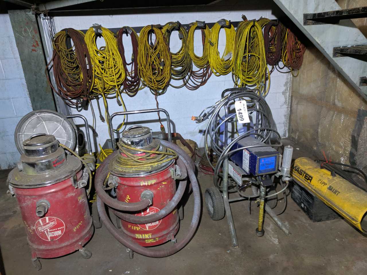 ASSORTED SPRAYERS, VACUUMS, HEATERS, CORDS - HVAC EQUIPMENT ASSORTED SPRAYERS, VACUUMS, HEATERS, CORDS - HVAC EQUIPMENT