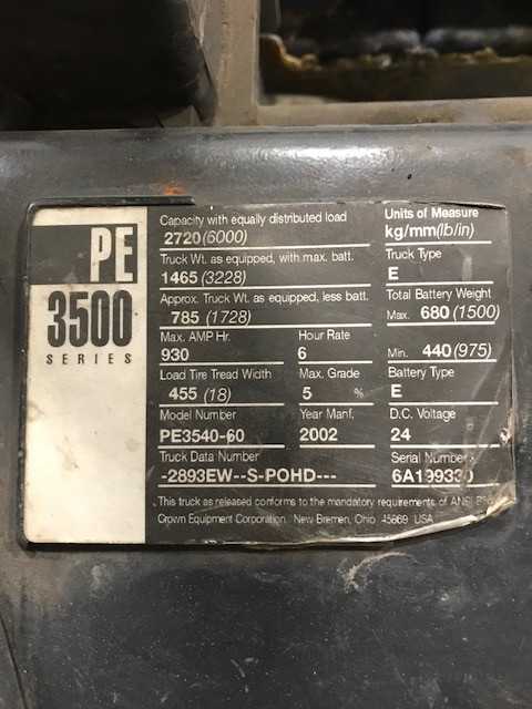 2002 Crown PE3540-60 double rider pallet jack, Appleton, WI - MANUAL PALLET JACKS