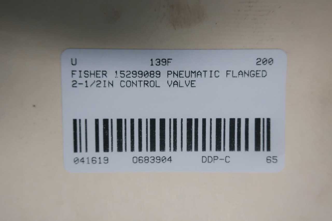 FISHER ED PNEUMATIC 667 125 IRON FLANGED DVC5010 2-1/2IN CONTROL VALVE - CONTROL VALVE