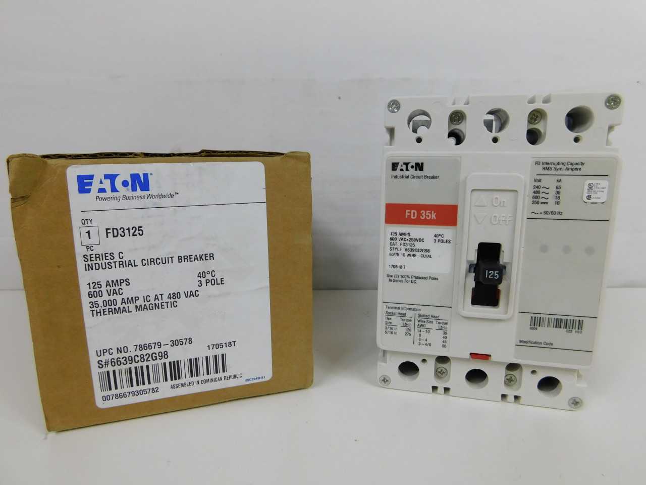 Quantity of 1x FD3125 MCCB/Molded Case Circuit Breakers - CIRCUIT BREAKERS Quantity of 1x FD3125 MCCB/Molded Case Circuit Breakers - CIRCUIT BREAKERS