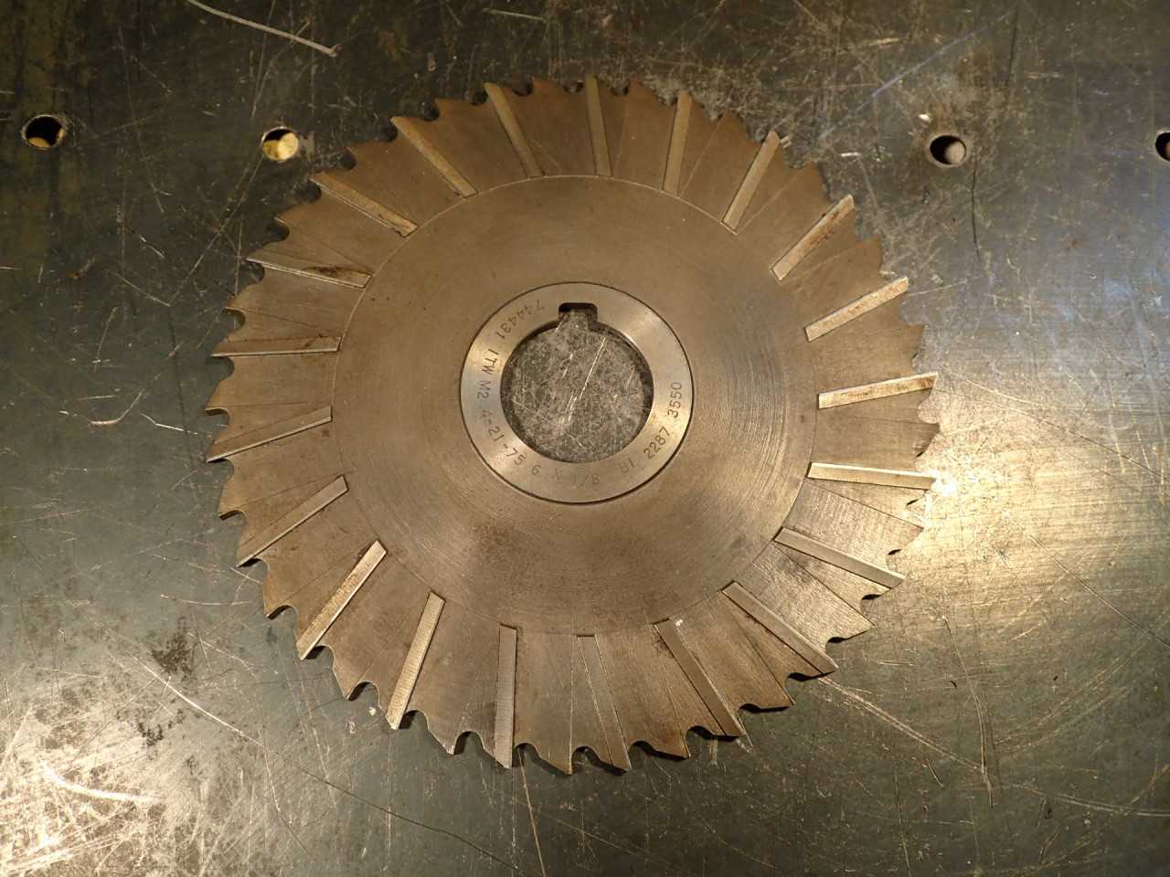 6" OD x 1/8" Staggered Tooth Side Milling Cutter: 1-1/4" Horizontal Arbor Hole - MILLING TOOLS