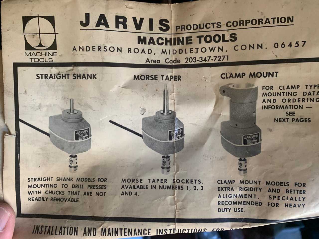 Jarvis Milling Head - ELECTRIC POWER TOOLS