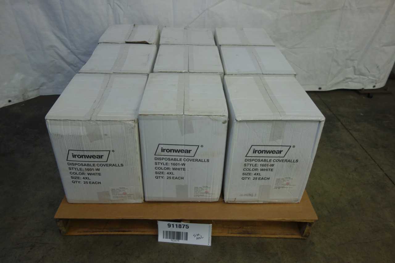 PALLET OF IRONWEAR DISPOSABLE COVERALLS, SIZE 4XL - SAFETY EQUIPMENT